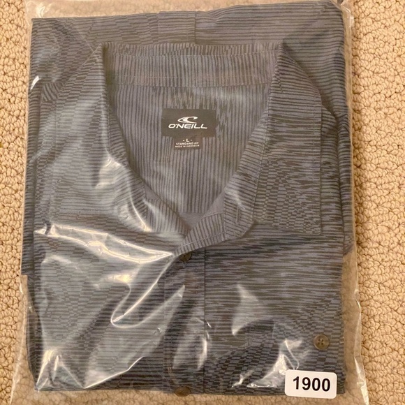 O’NEILL Blue Hawaiian Surf Short Sleeve Collared Shirt Men L Large Standard Fit - Picture 6 of 6